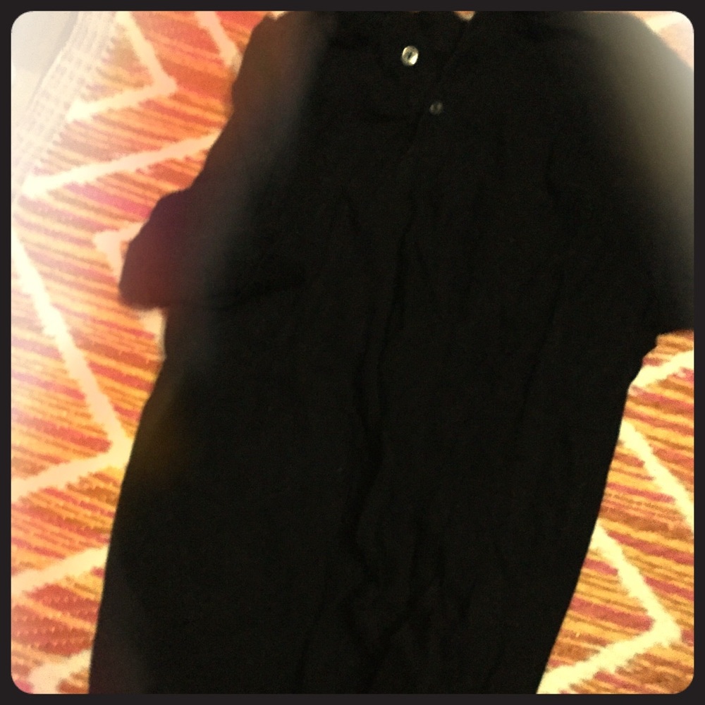 Black button up polo